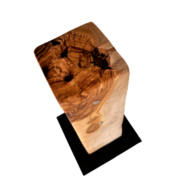 Knife block TOWER made of olive wood Magnetic knife block