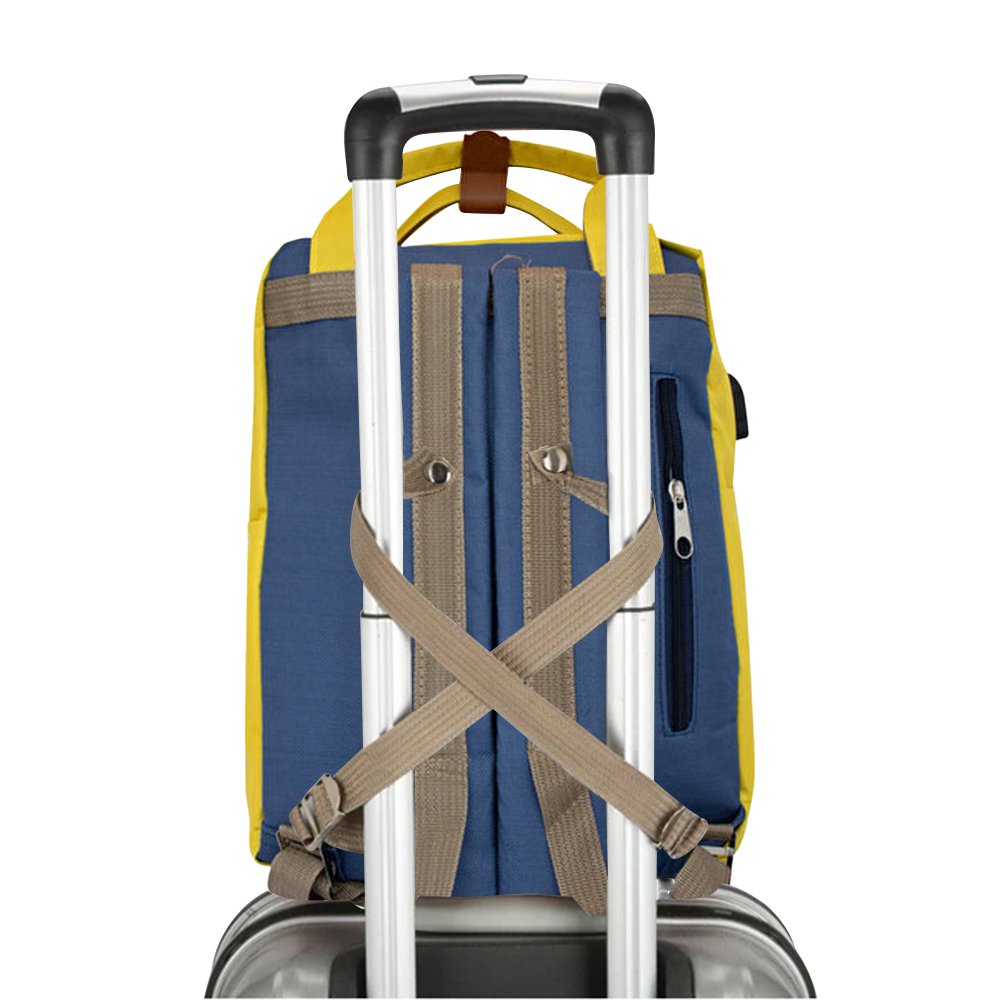 Biggdesign Cats USB Laptop Backpack, 14” Laptop Compatible, Water-Resistant, Lightweight, Unisex, Yellow