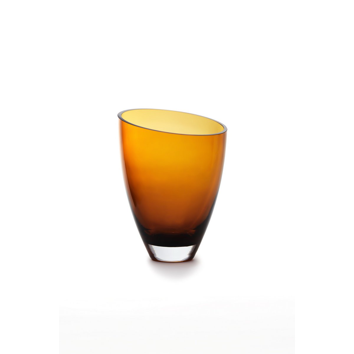 glass vase in deep amber color from luxury glass, BULED