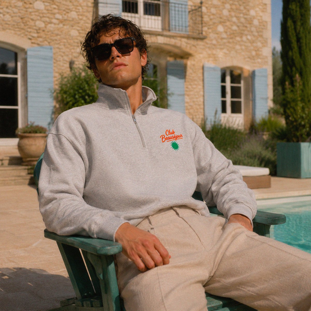 “Club Beauséjour” Zipped Sweatshirt