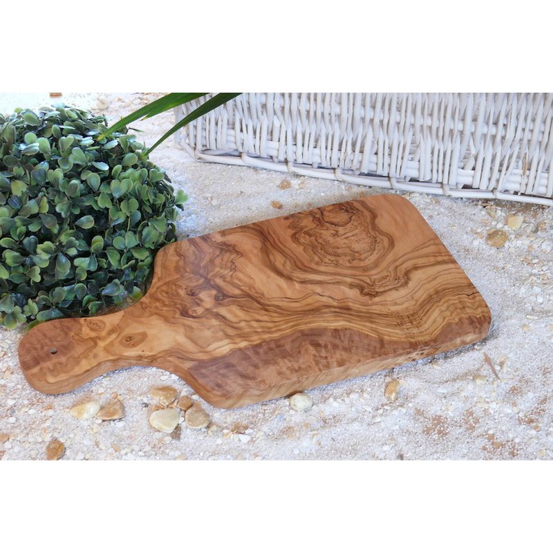 Breakfast board with handle 30 x 15 cm made of sturdy olive wood