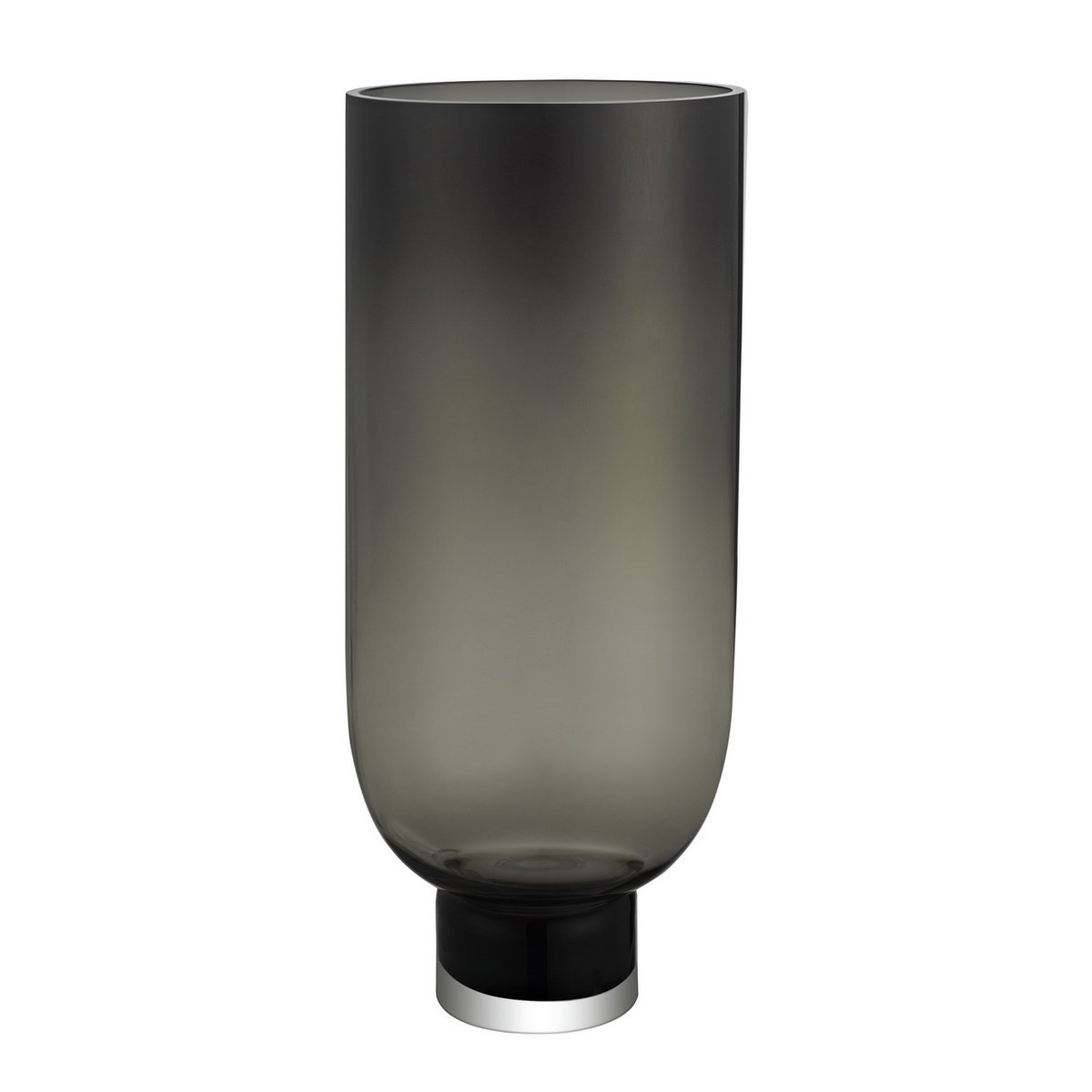 Modern Luxury 9MM thick glass vase dark gray, Sober Design, very tall, OMAHA36GR