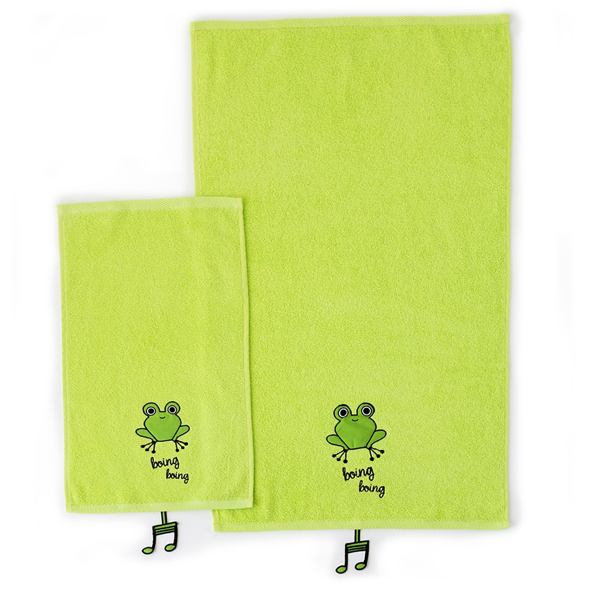 Milk & Moo Kids Hand Towel Set of 2, Sprat Frog