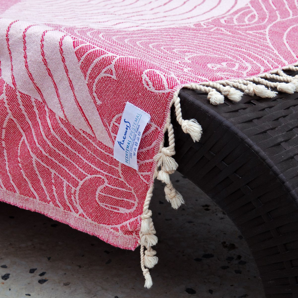 Anemoss Pink Fish Peshtemal – 100x180 cm/39x70 inches