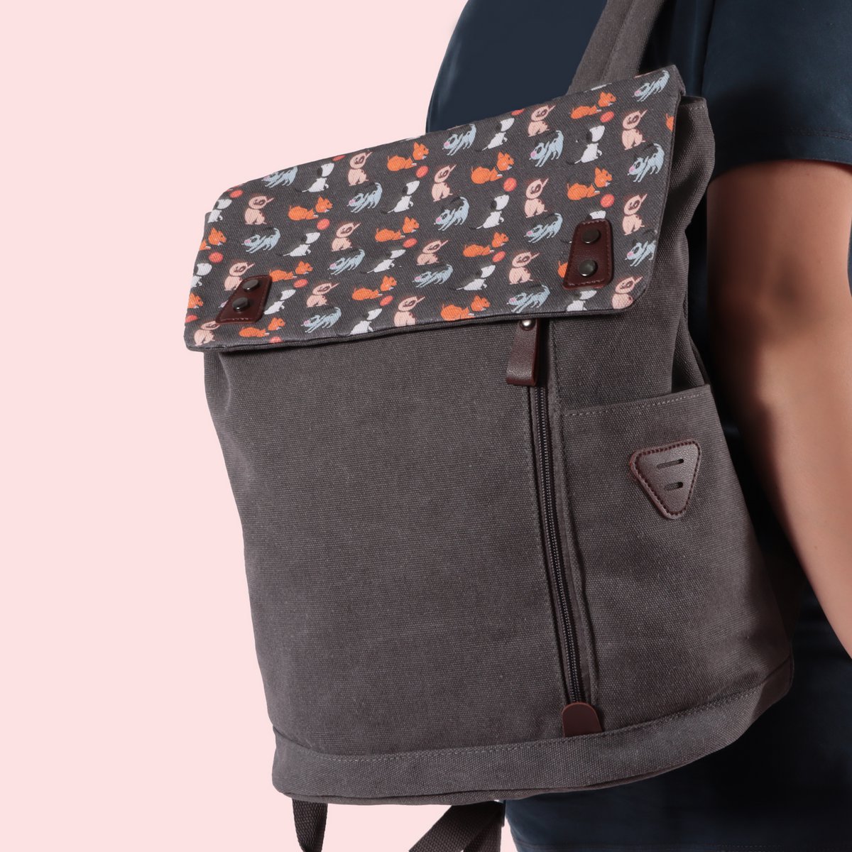Biggdesign Dogs Vintage Laptop Backpack, Grey