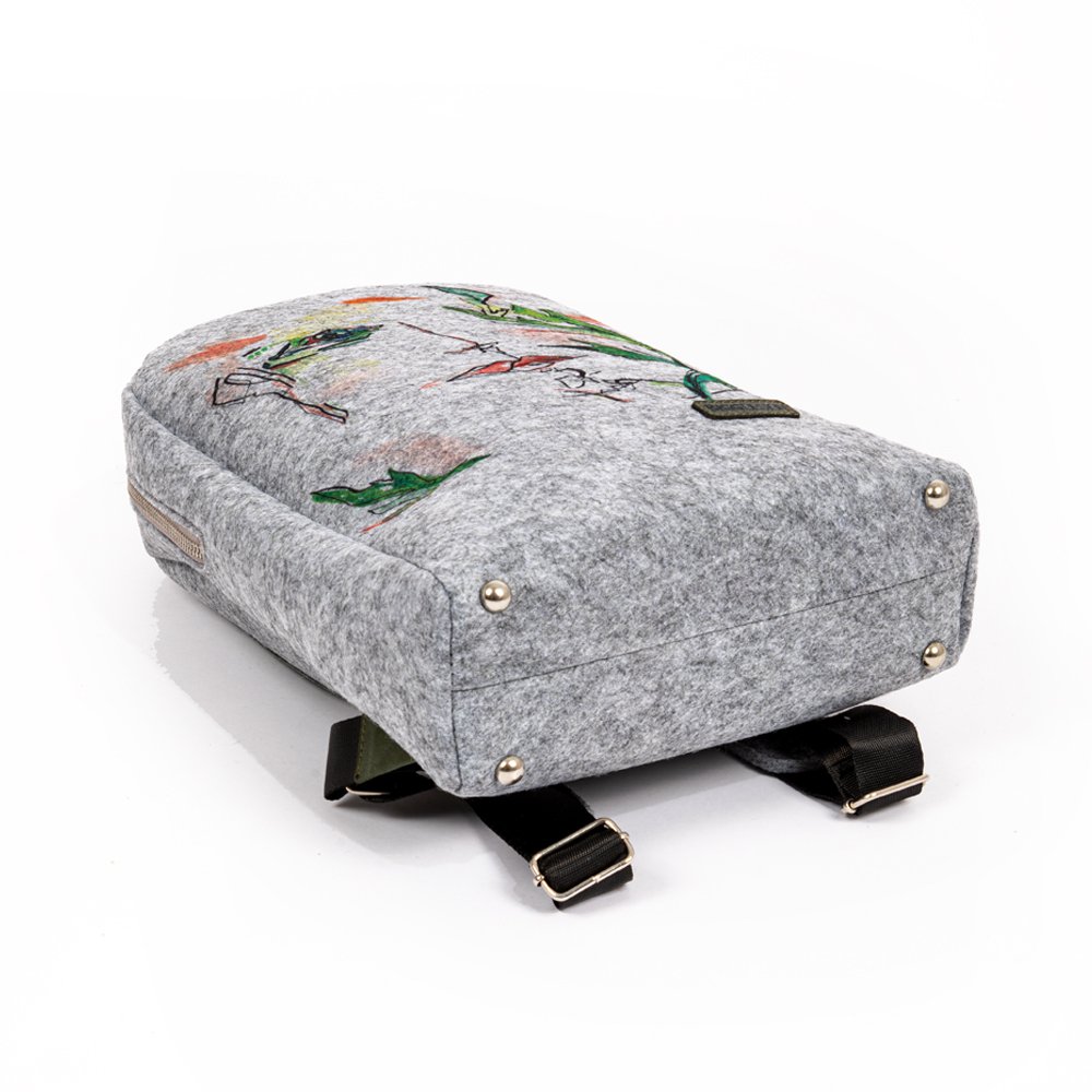 Biggdesign Faces Zippered Felt Backpack