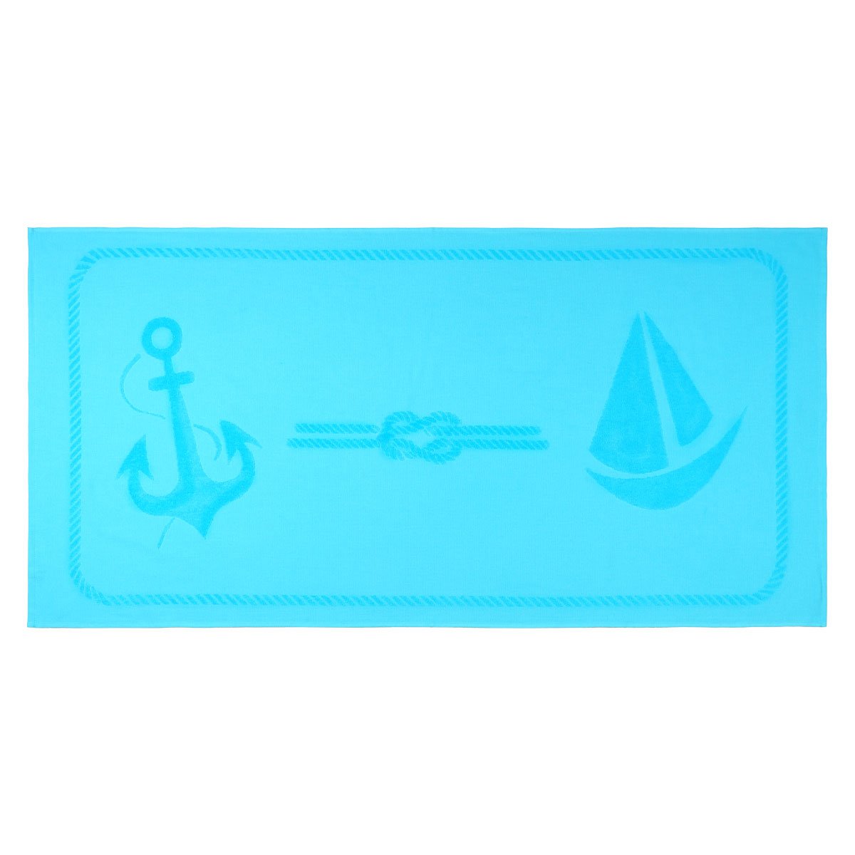 Anemoss Sailboat Beach Towel – Turquoise, 140x70 cm/27.5x55 inches