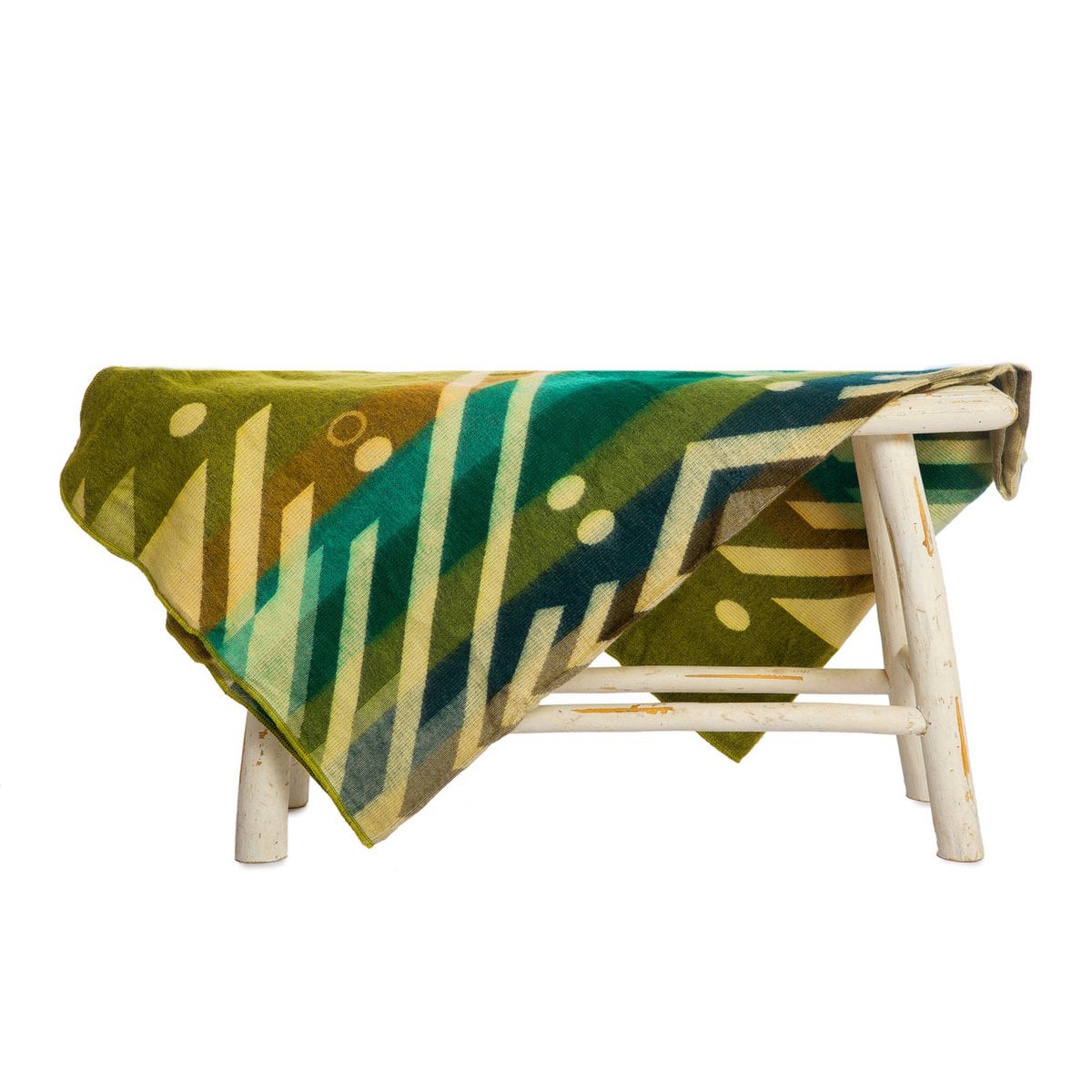 Mini Imbabura Green - Ecuadoriaan alpaca mini blanket | native blanket |