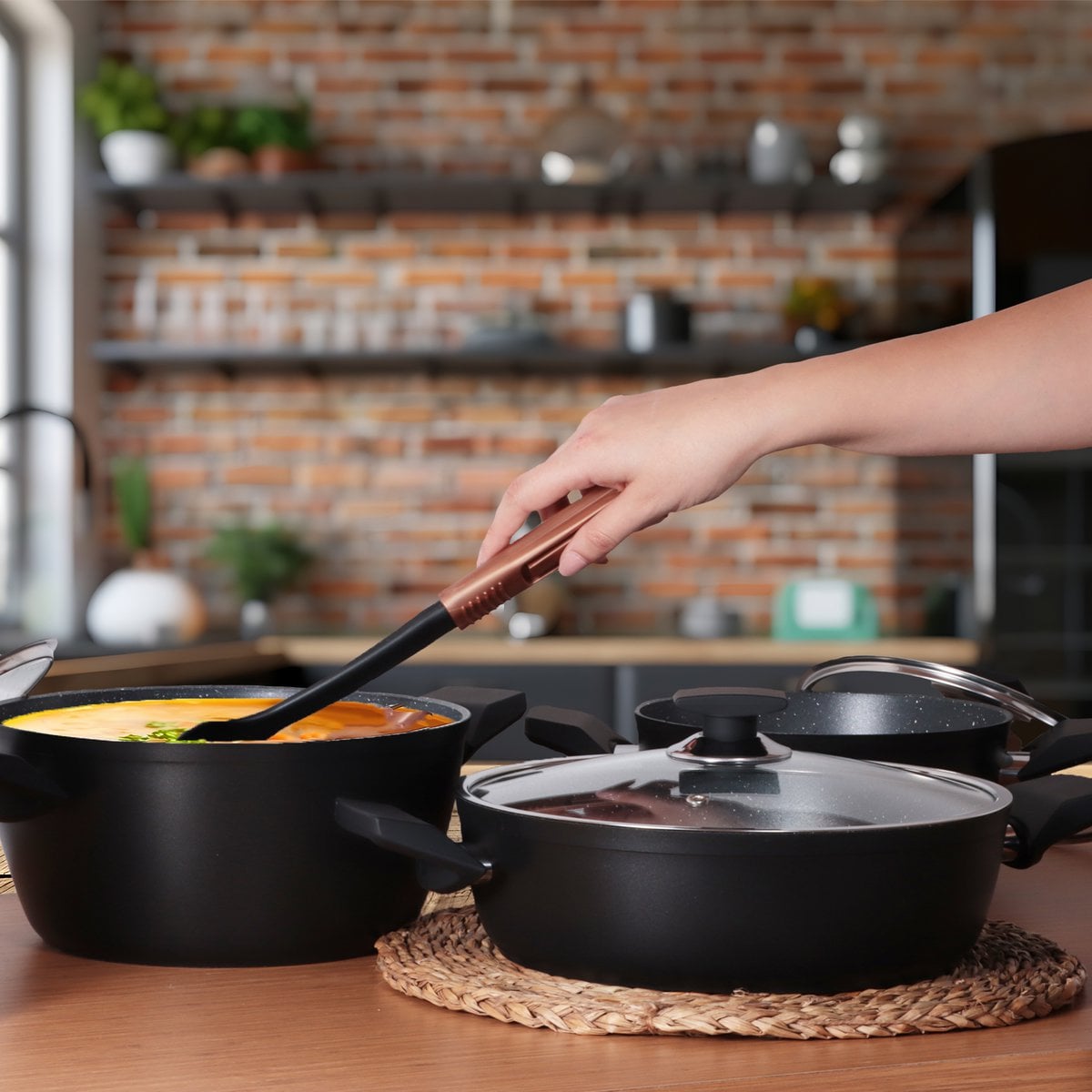 Serenk Excellence 7 Pieces Granite Pots and Pan Set Induction