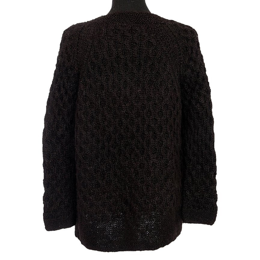 100% Baby Alpaca black cardigan