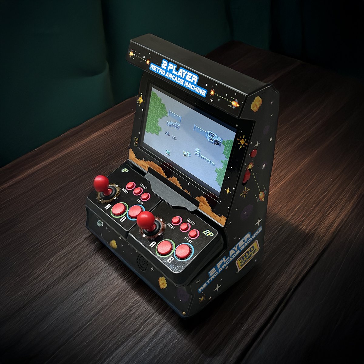 Mad Monkey - Retro Mini Arcade Machine with dual controller - incl. 300x 8-bit games