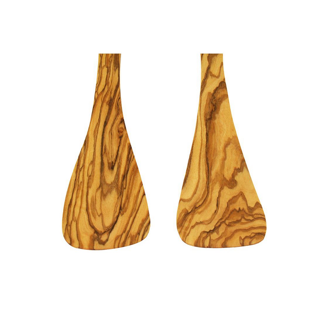 Set of 2 kitchen spatulas without holes made of olive wood