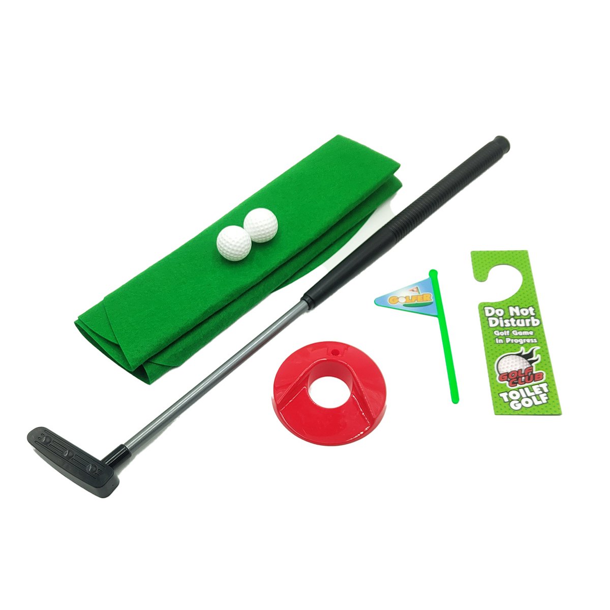 Mad Monkey - mini golf game with clubs and balls toilet golf set, toilet mini golf