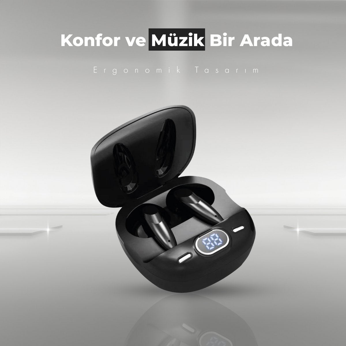 Moodix KI23J153 Bluetooth Earbud Headphones LCD Display