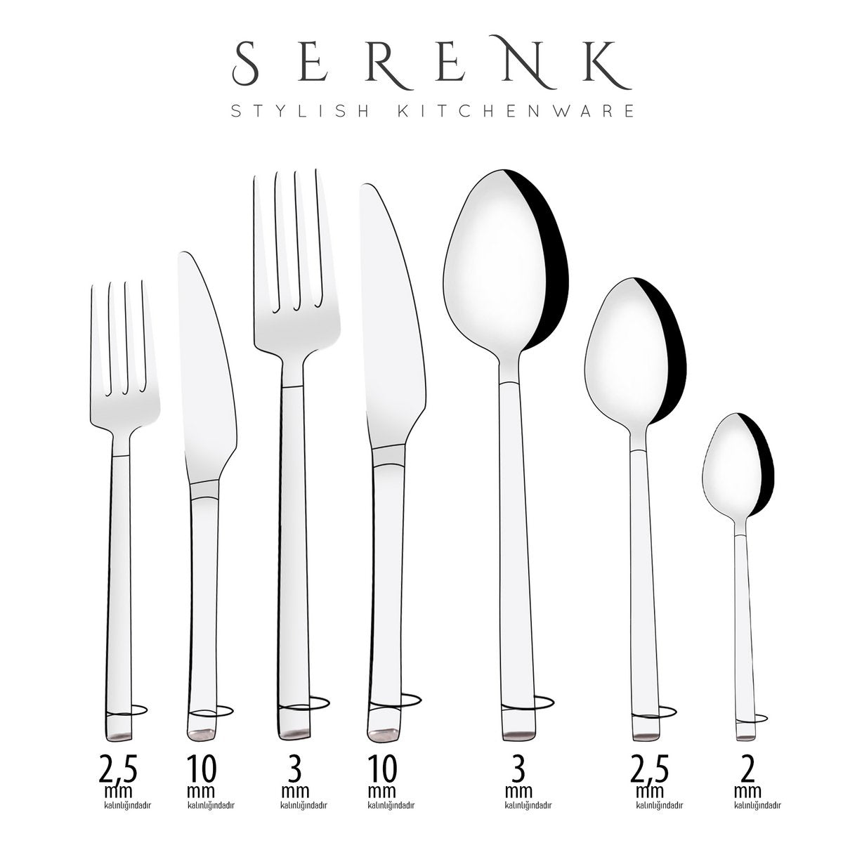 Serenk Barcelona Stainless Steel Cutlery Set 24 Pieces