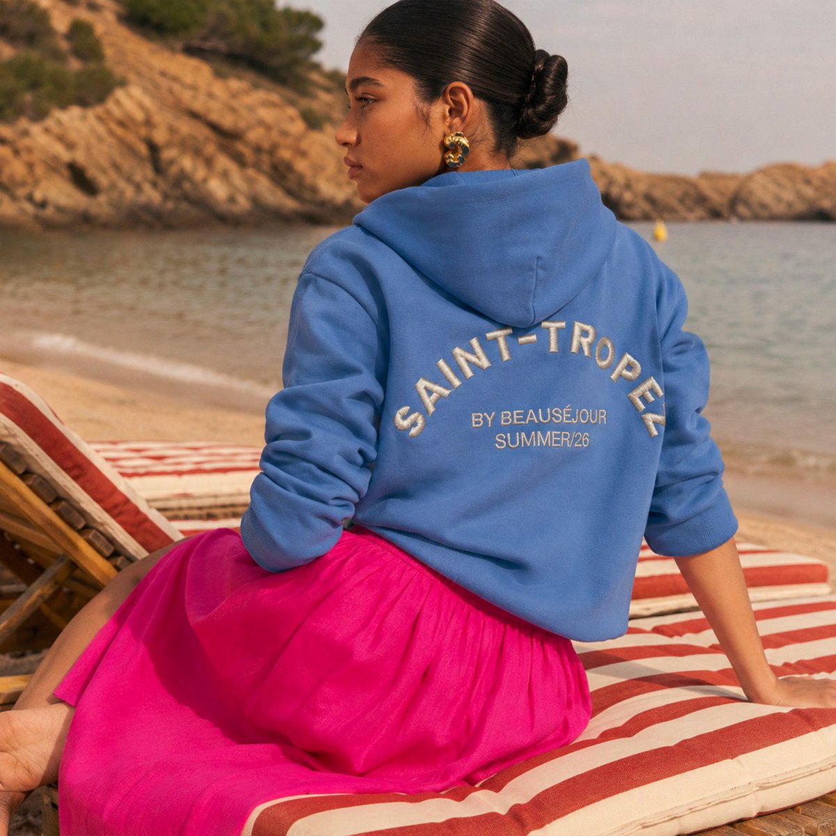 Blue hoodie Saint-Tropez Woman