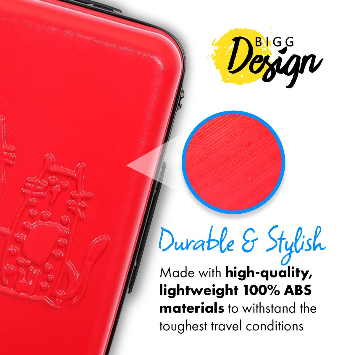 Biggdesign Cats Hardshell Spinner Luggage Set, Red, 3 Pcs  44 - 66 - 99 lbs