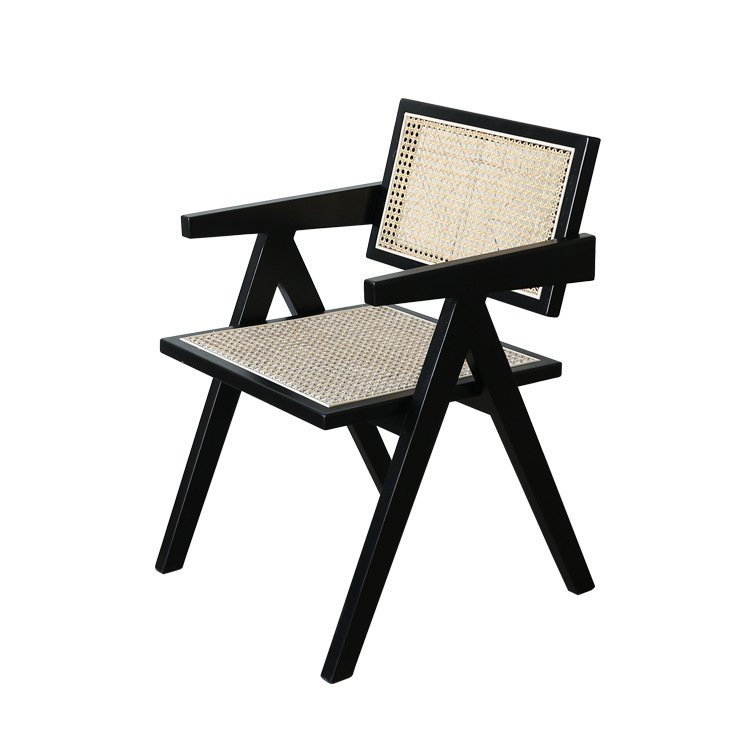 chair Pierre Jeanneret wood + rattan, high quality