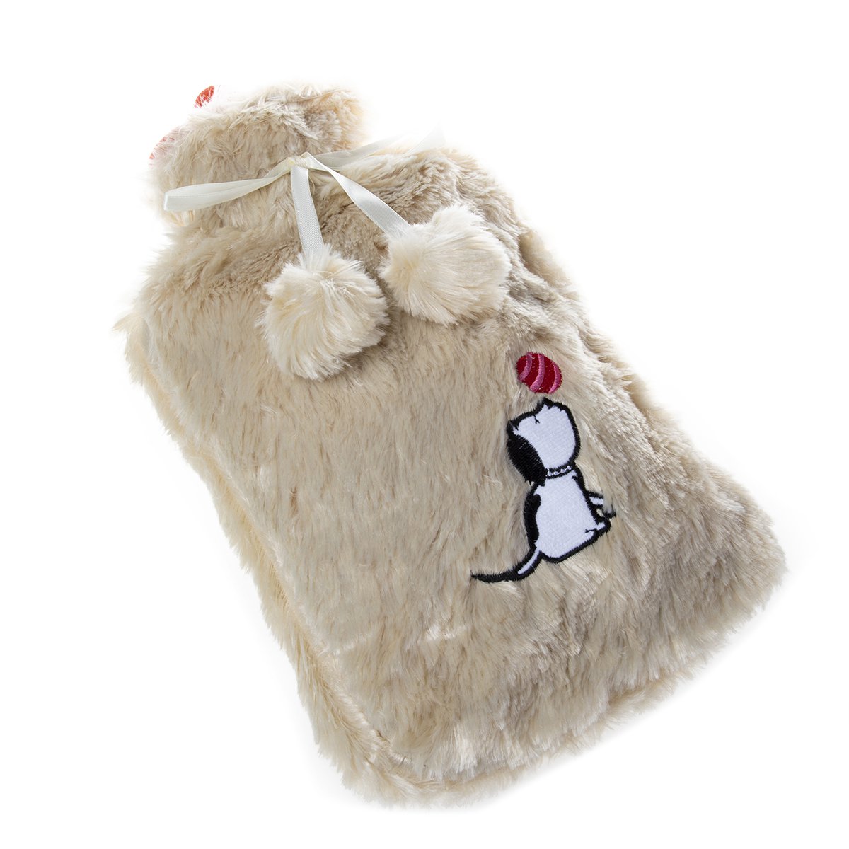 Biggdesign Dogs Beige Hot Water Bottle with Soft Plush Cover 68 OZ