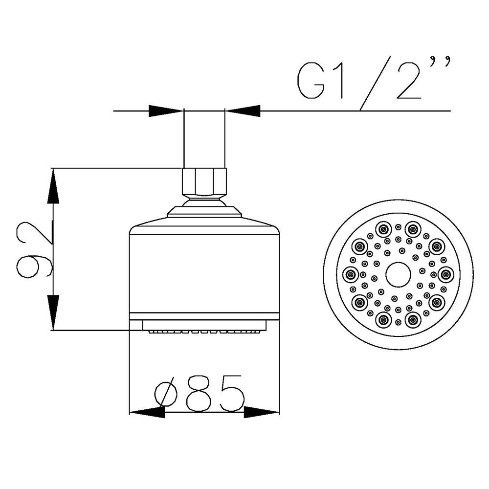 bath & more overhead shower Object I, Ø 85 mm, 1-jet, high-gloss chrome-plated