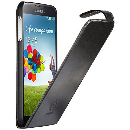 Bugatti FlipCase Rome - exclusive genuine leather case for Samsung Galaxy S4 [handmade | Magnetic clasp | logo embossing]