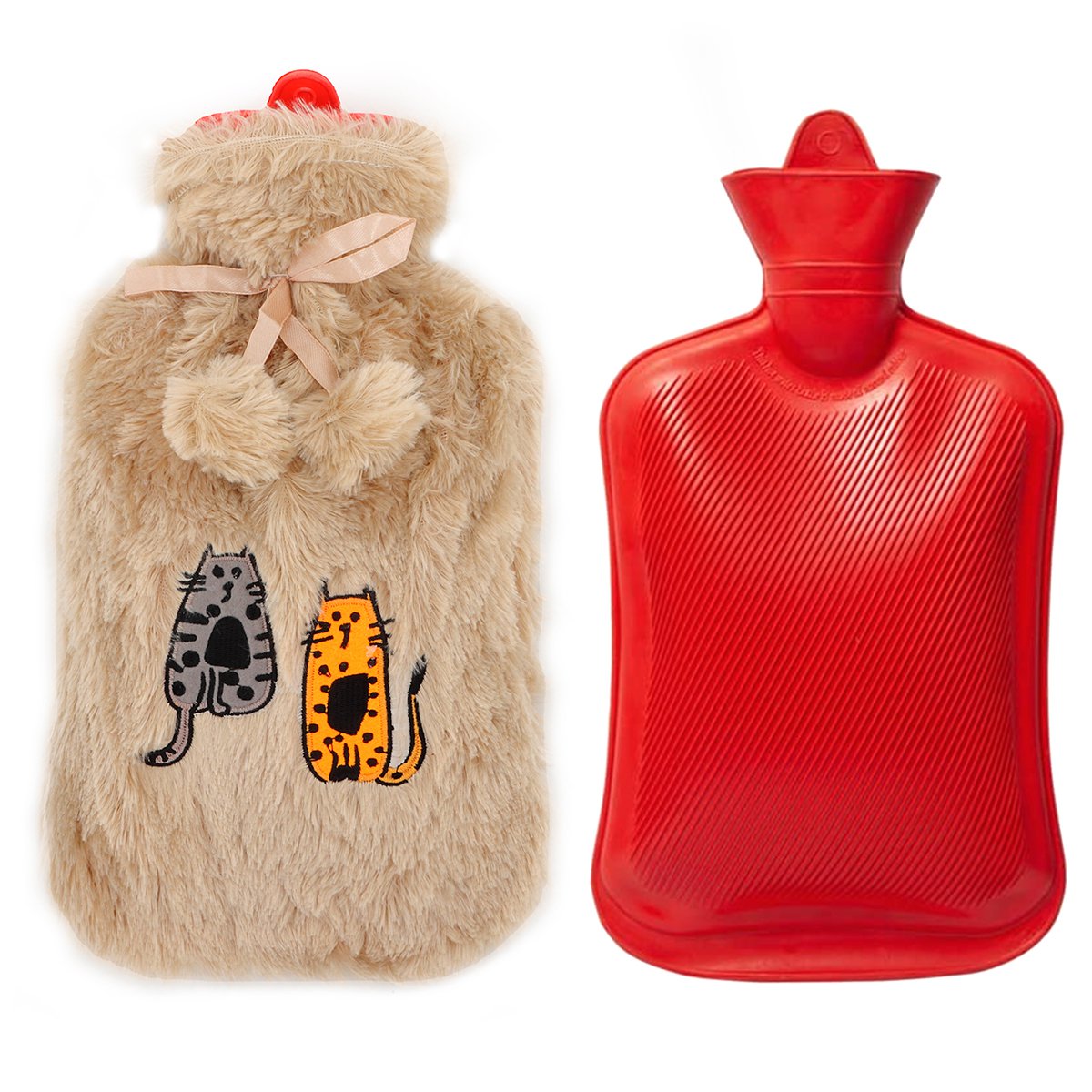 Biggdesign Cats Water Bottle with Soft Plush Cover 68 OZ