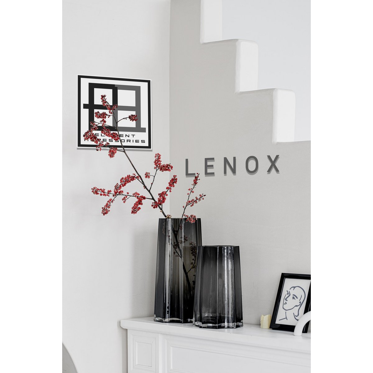 Modern-Classic Luxury vase, stylish design, LENOX 30 Gray