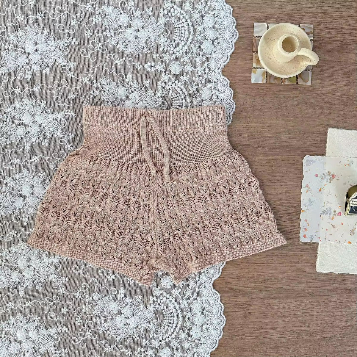 Aila Soft Knit Lace Shorts – 3 Colours