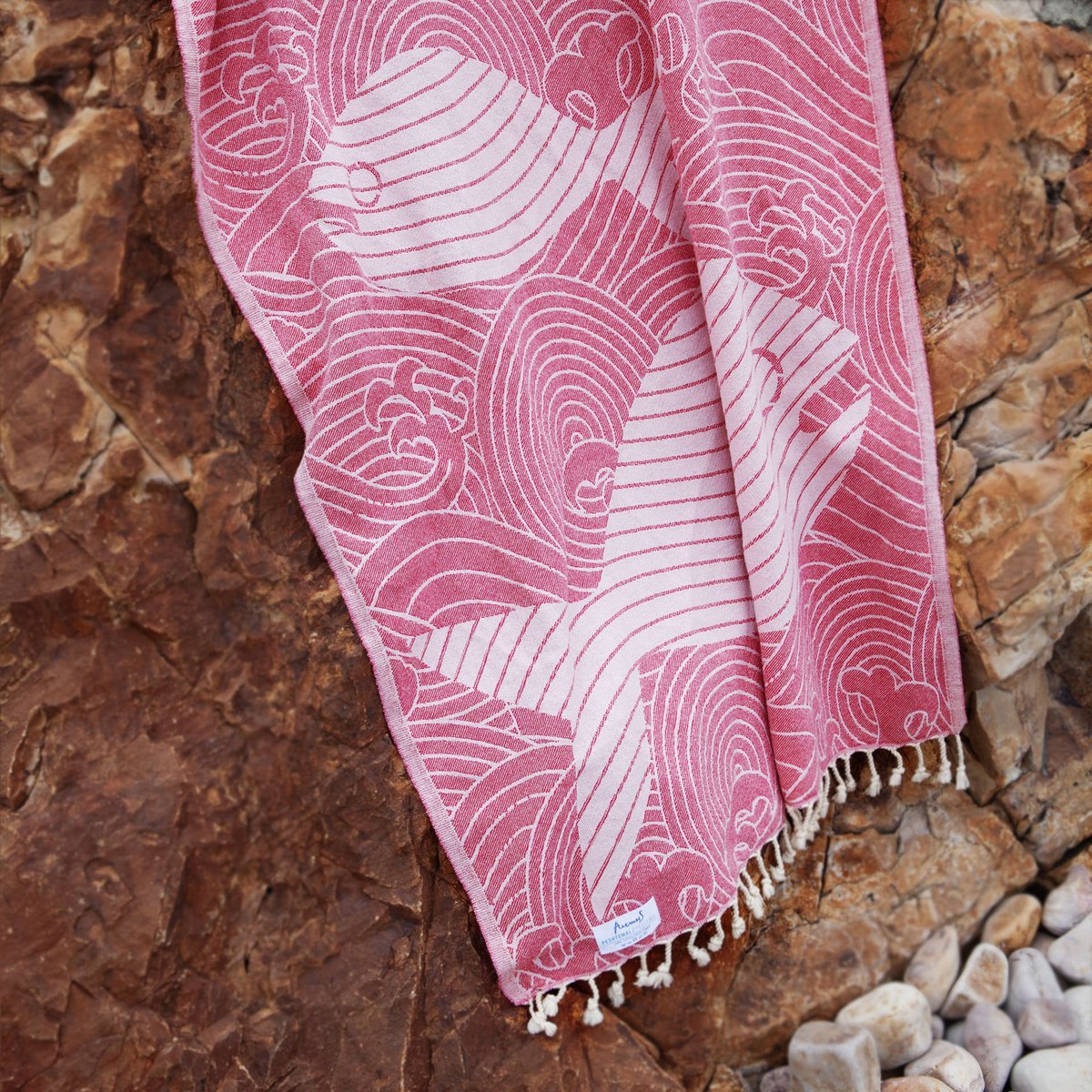 Anemoss Pink Fish Peshtemal – 100x180 cm/39x70 inches