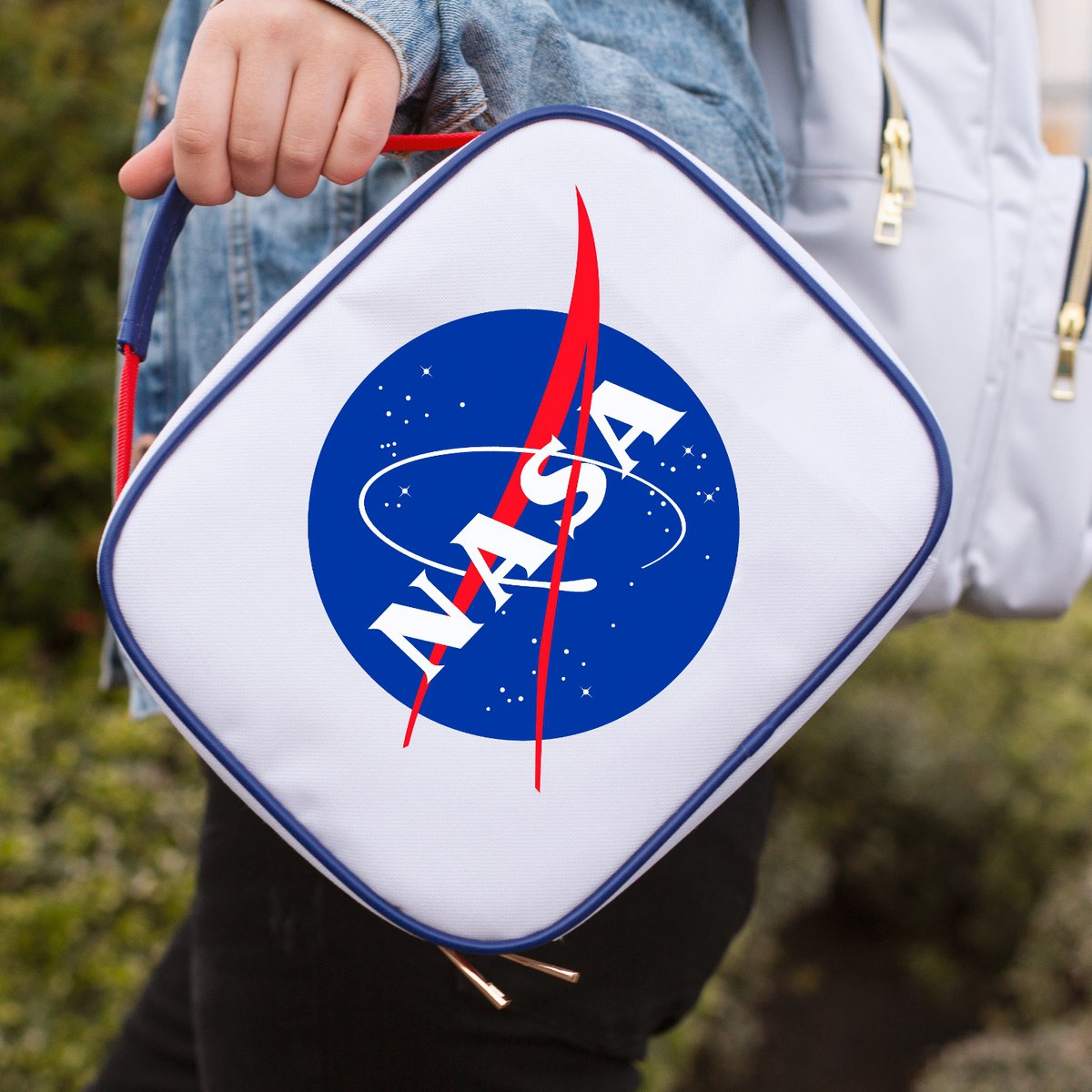 NASA Zippered Lunch Bag - White