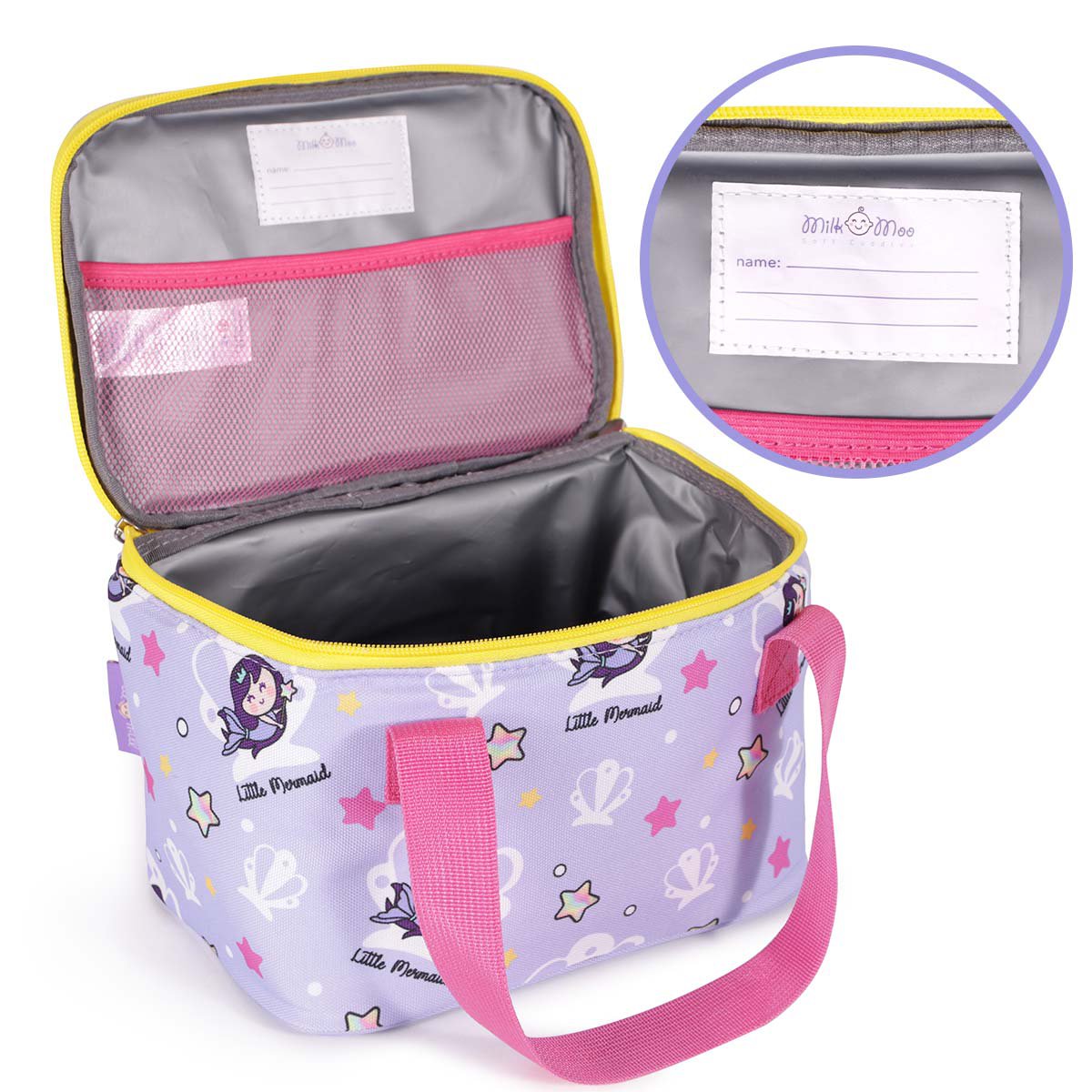 Milk&Moo Kids Lunch Bag, Cute Cooler Thermal Bag for Little Boys and Girls Little Mermaid