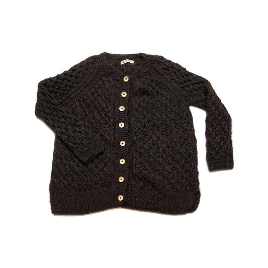 100% Baby Alpaca black cardigan