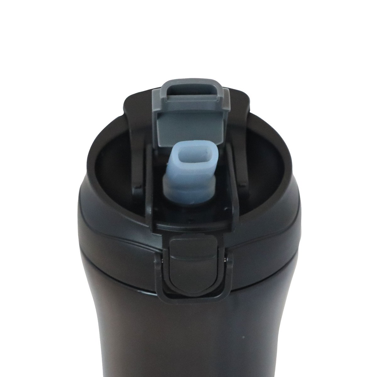 Any Morning 14 oz Travel Mug SI232021 - Black, Leakproof, Dual Lid, Stainless Steel