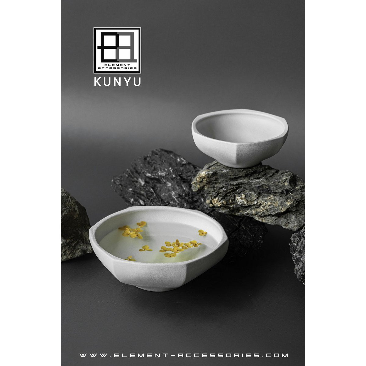 Modern Asian style bowl, high end design and finish, KUNYU22WH
