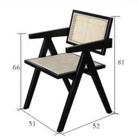 chair Pierre Jeanneret wood + rattan, high quality
