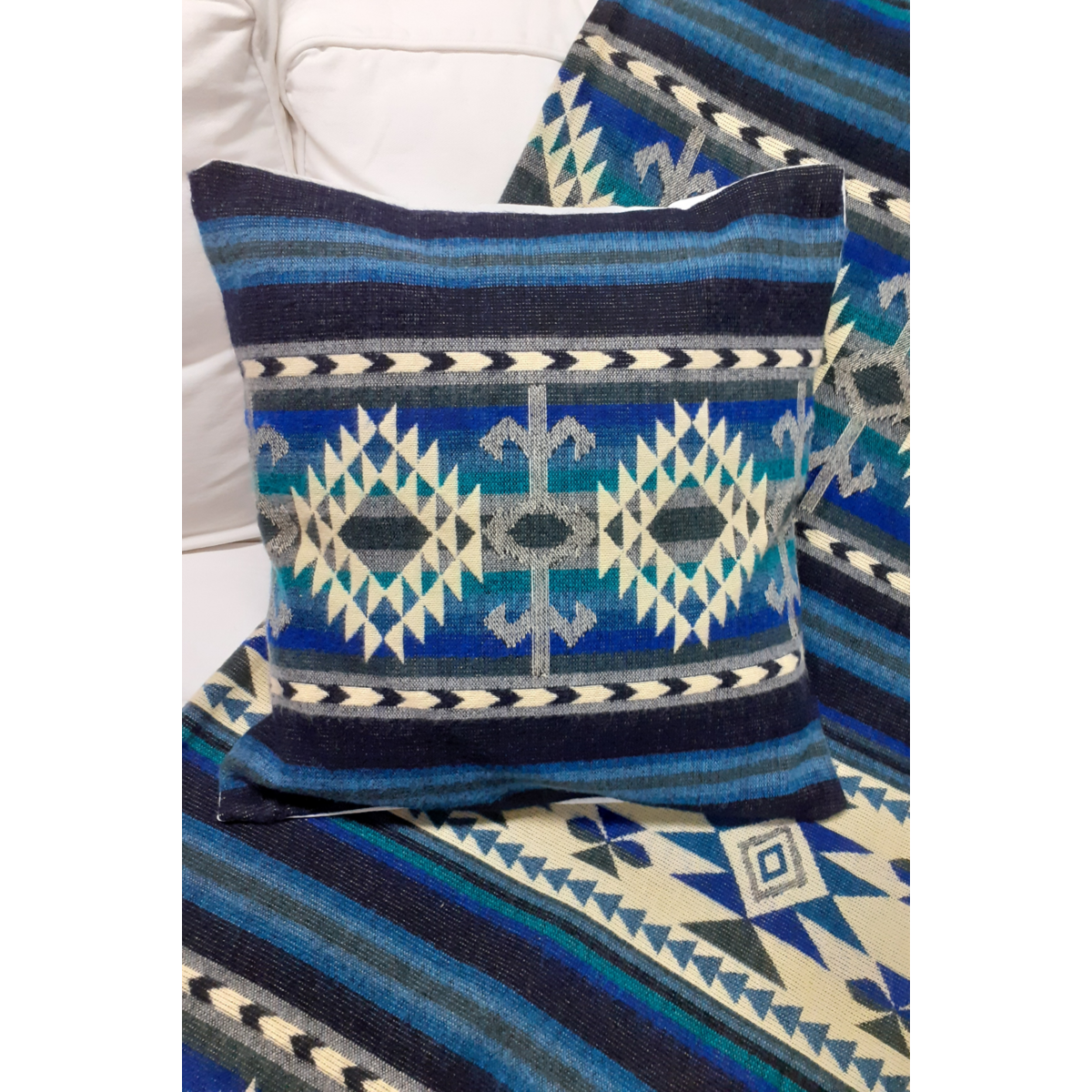 Alpaca native pillow cover - Cotopaxi Blue - 50x50 cm - only cover
