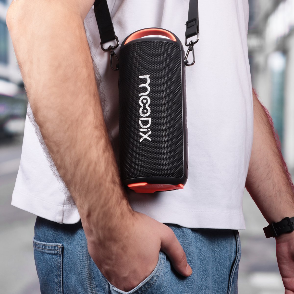 Moodix KI23KS162 Bluetooth Speaker, Black 10W*2 IPX6 Water Resistant