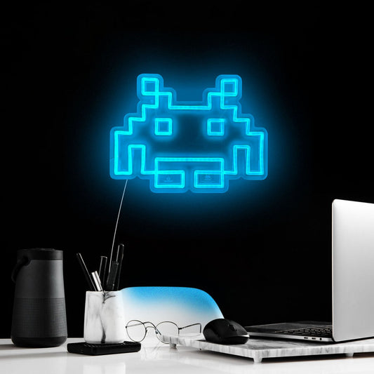 Space Invaders - Neon Logo Lampe