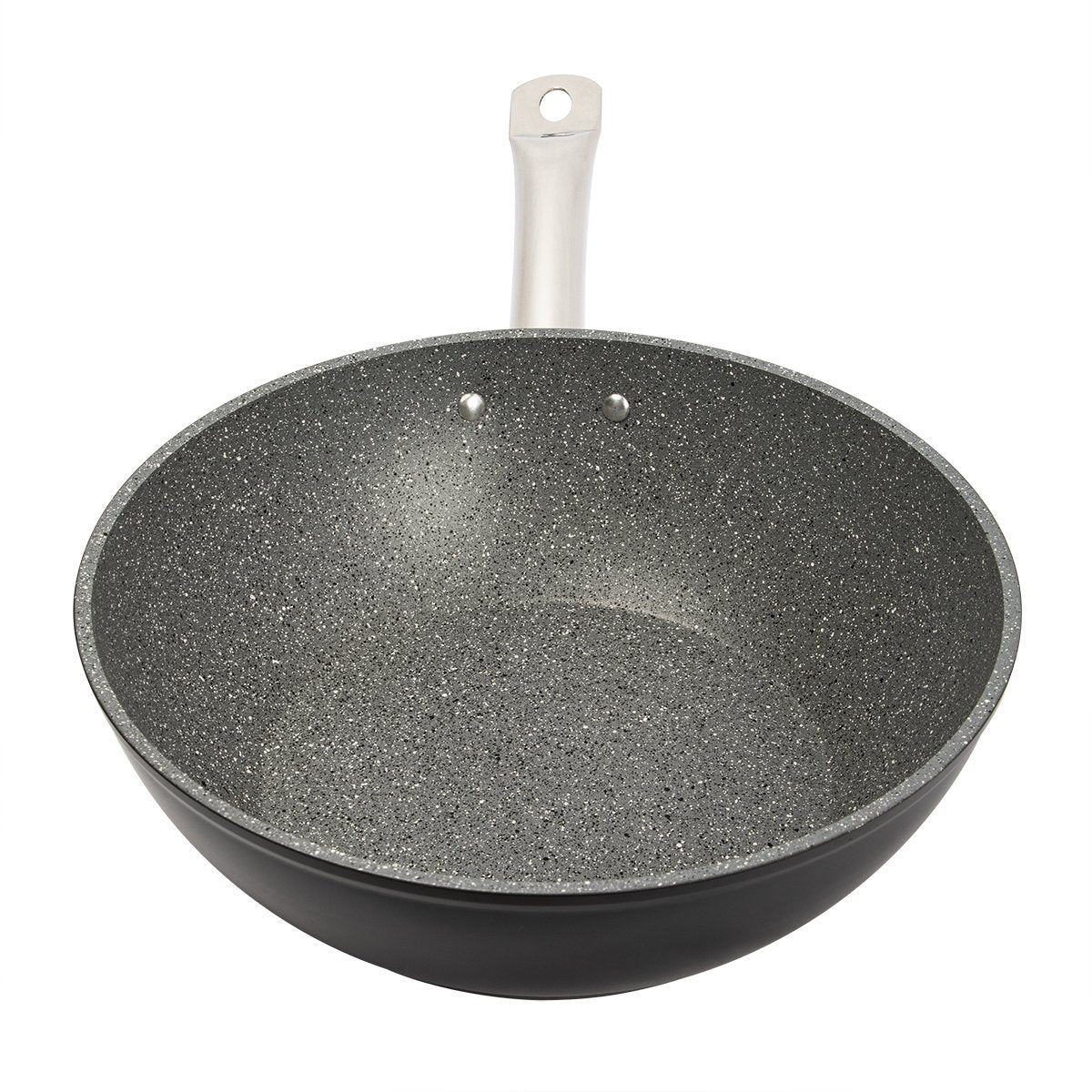 Serenk Excellence Nonstick Wok Pan, PFOA Free Granite, 3.90 Qt Frying Pan