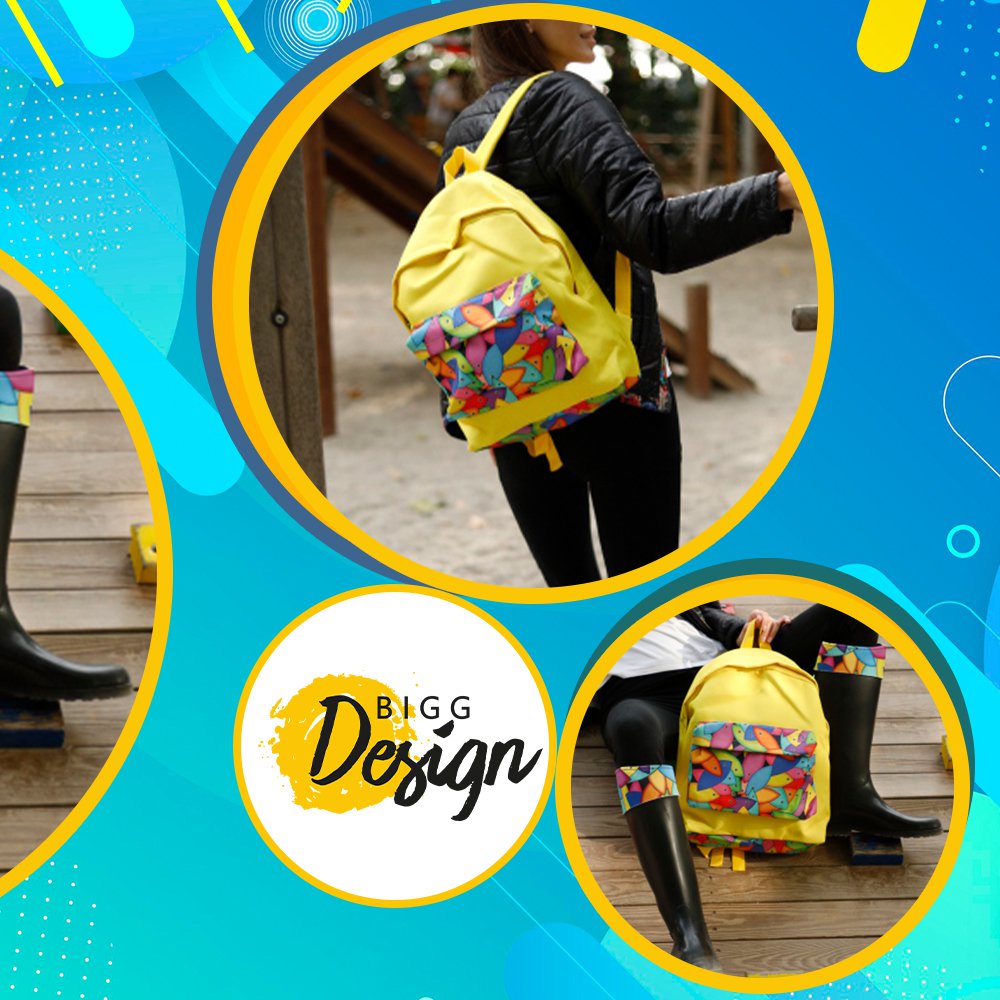 Biggdesign Fertility Fish Backpack, Waterproof, Lightweight, HighSchool, Outdoor