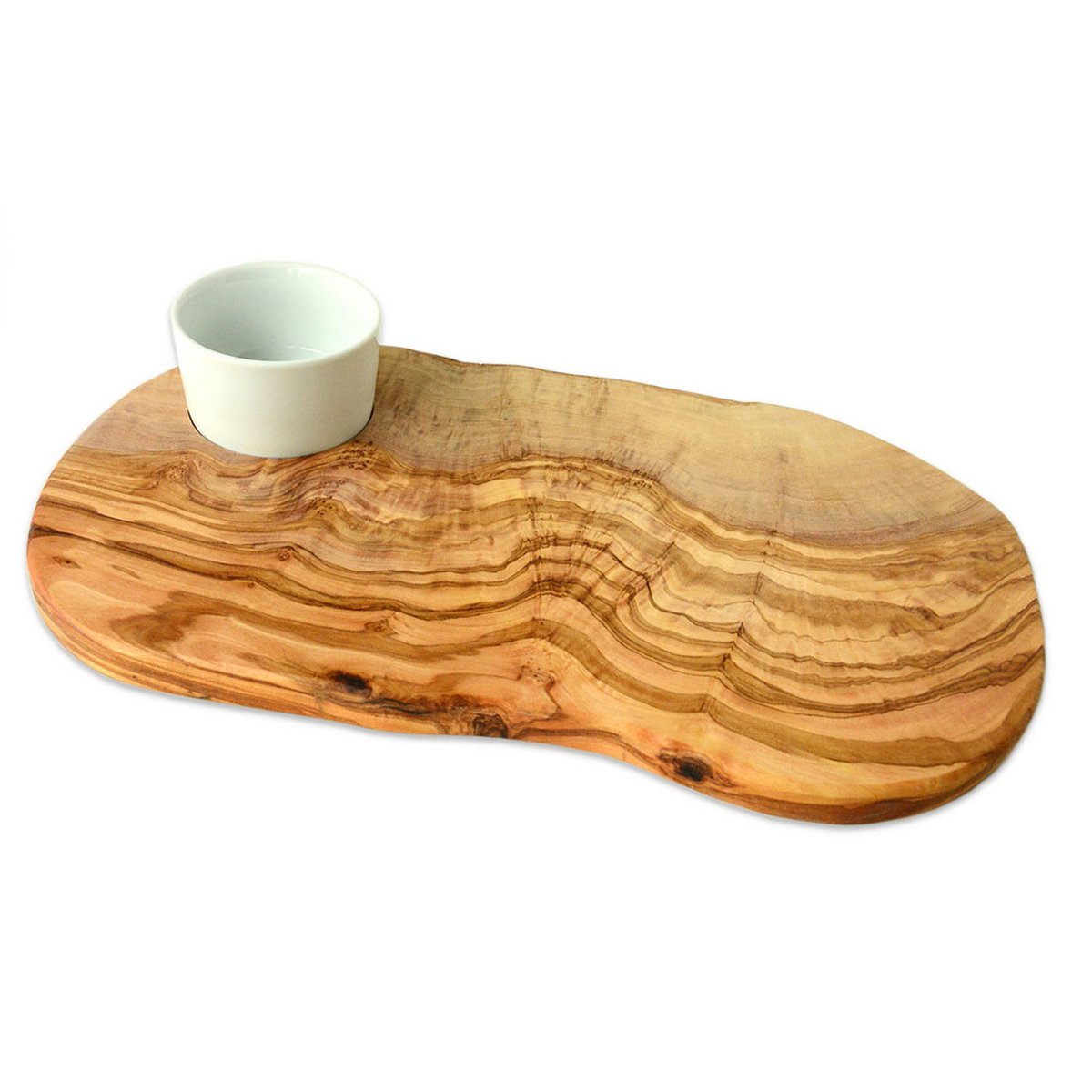 Burger board RUSTIC including porcelain bowl (length approx. 40-44 cm)