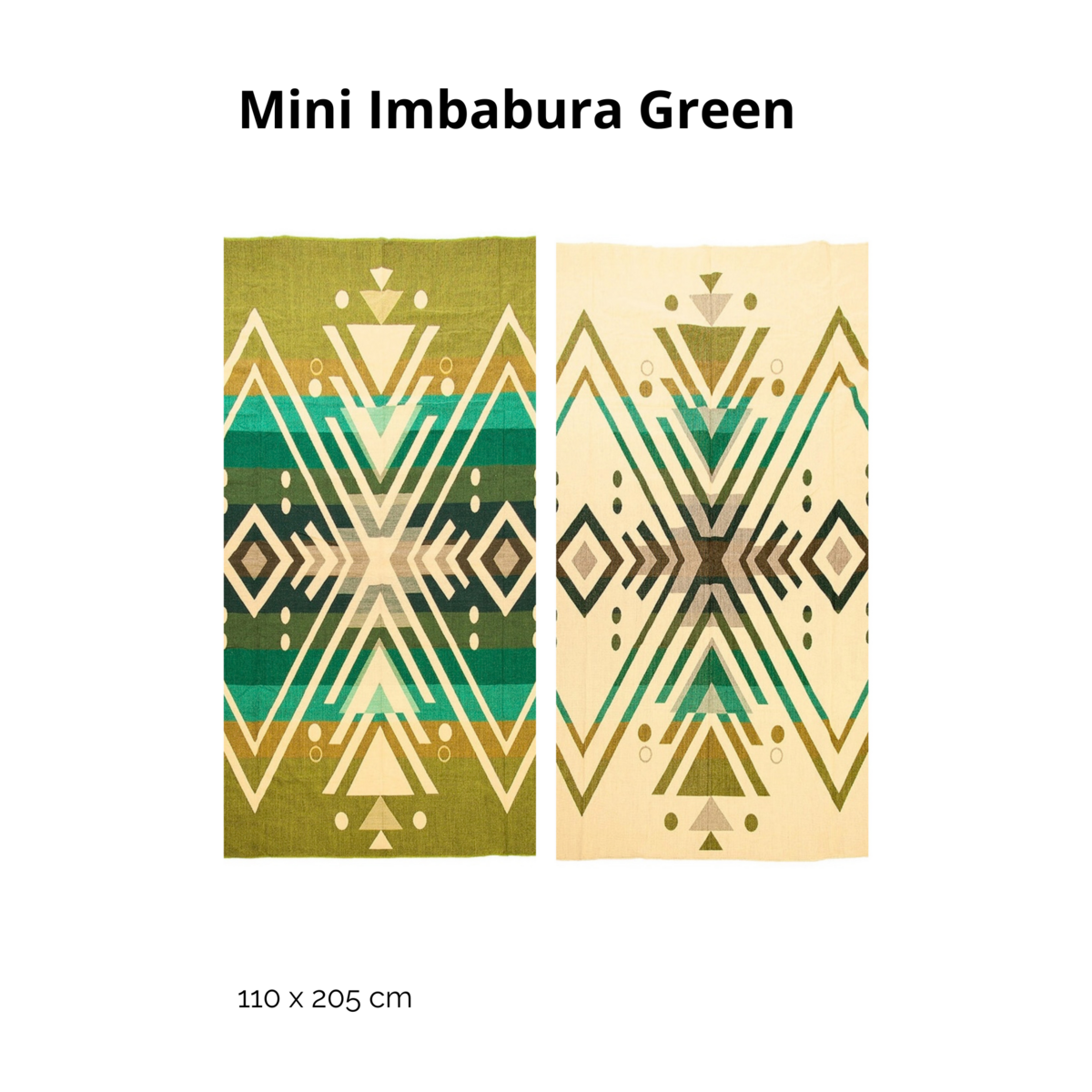 Ecuadorian alpaca mini blanket | native blanket | Mini Quilotoa Green