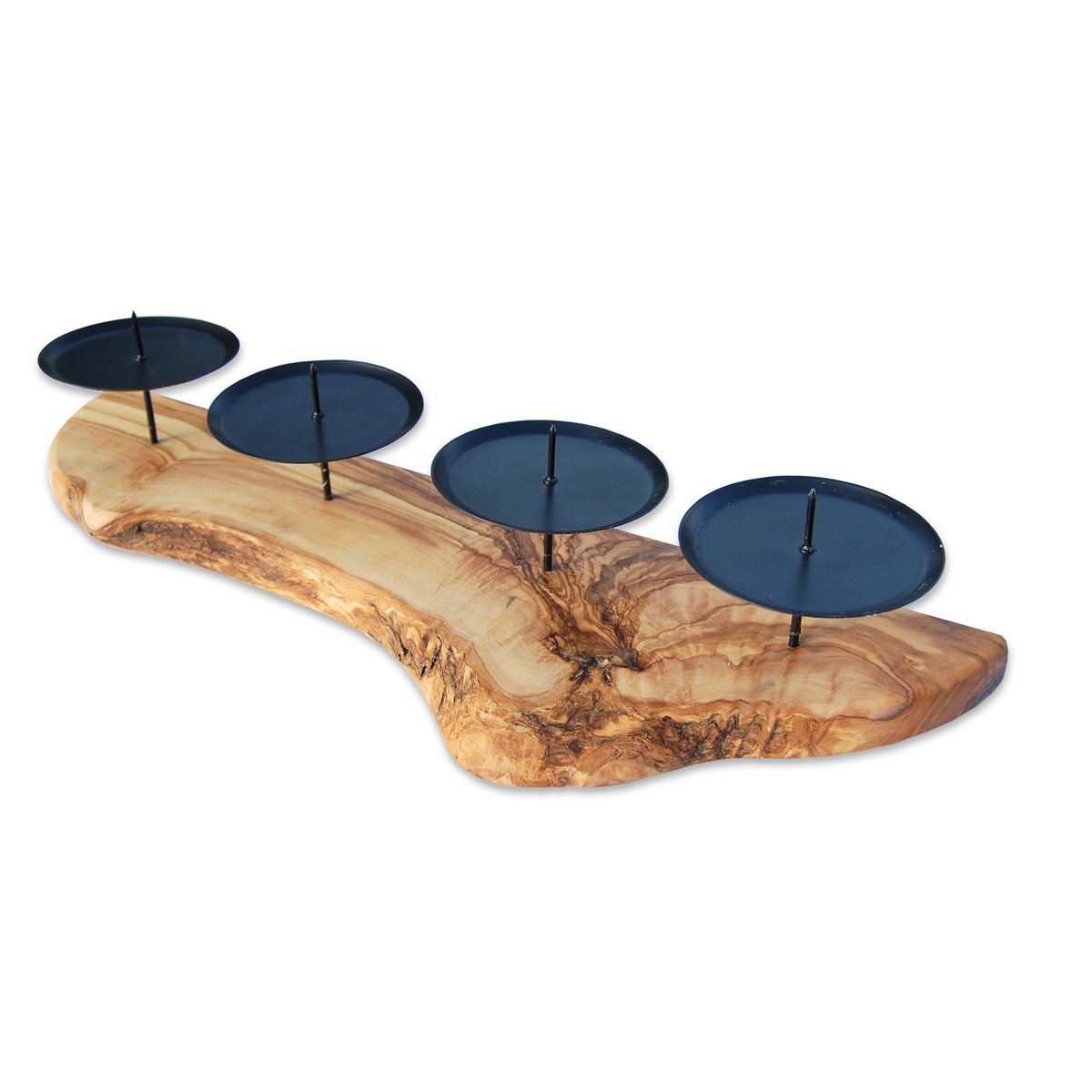 4 candlesticks ADVENT-rustic made of olive wood