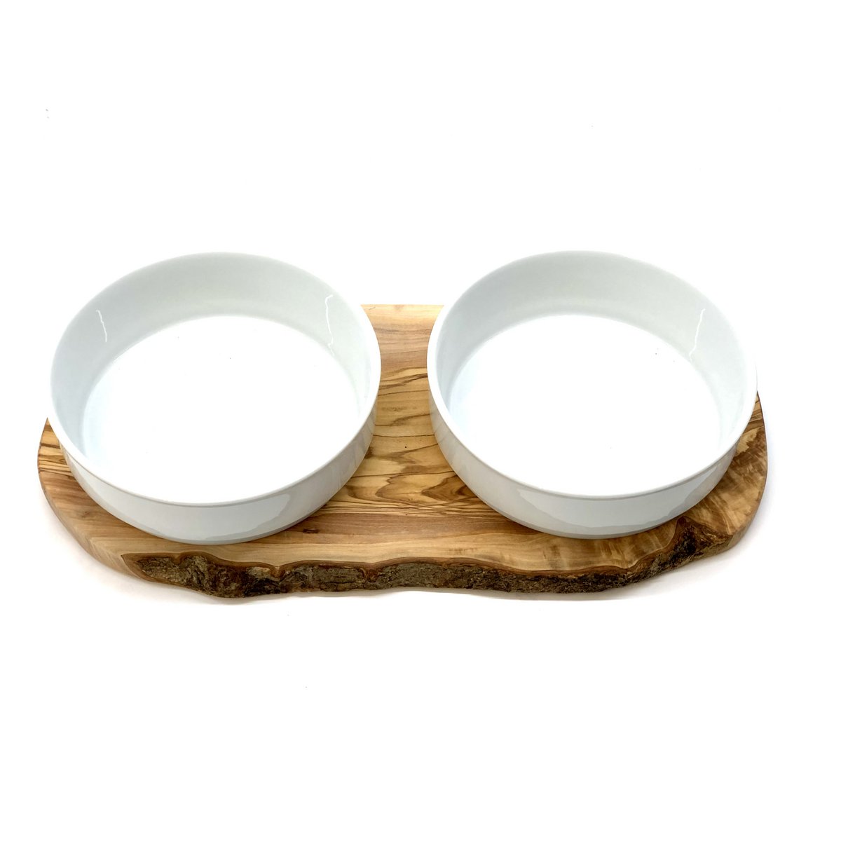 Feeding station RUSTY (2x 0.9 liter porcelain bowl) for feed and water