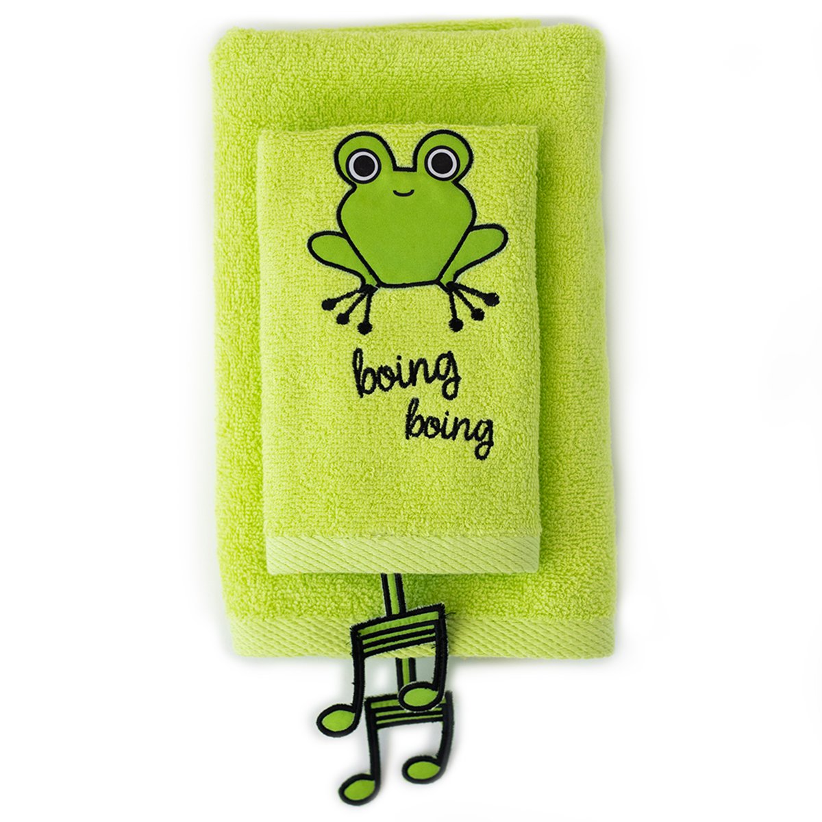Milk & Moo Kids Hand Towel Set of 2, Sprat Frog