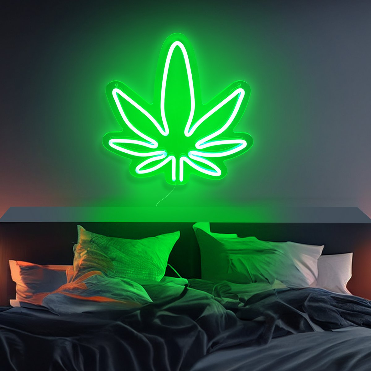 Mad Monkey - Neon Lampe "Weed"