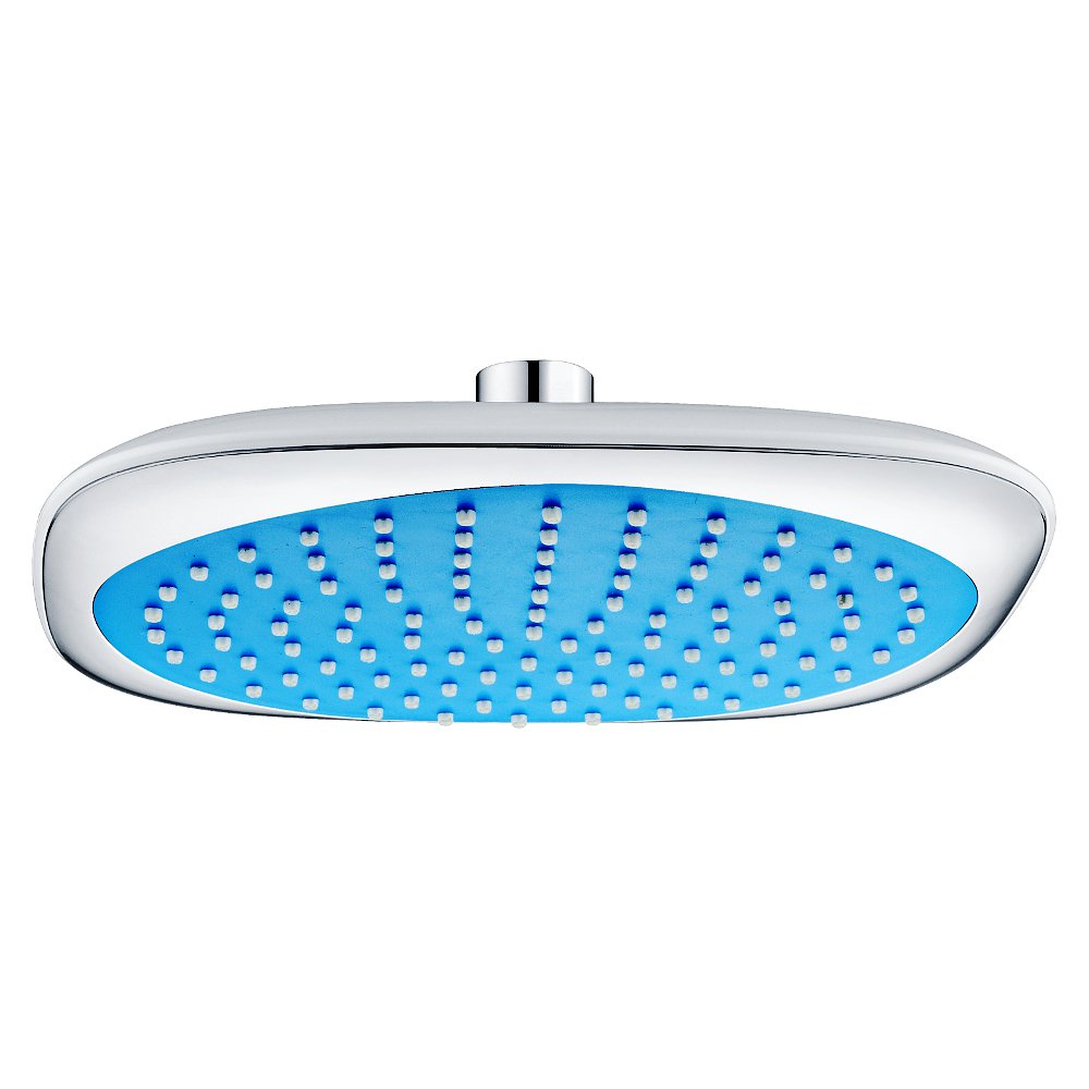 bath & more Bathrain overhead shower, 200 x 200 mm, 1-jet, chrome / blue