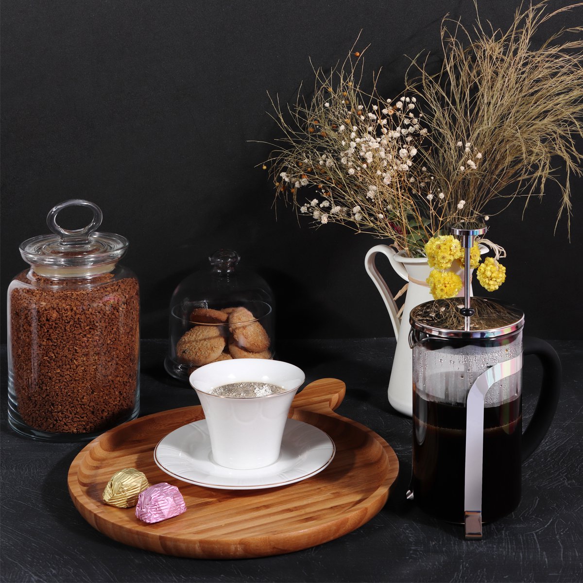 Any Morning French Coffee Press 15 Oz Espresso Tea Maker with Triple Filters