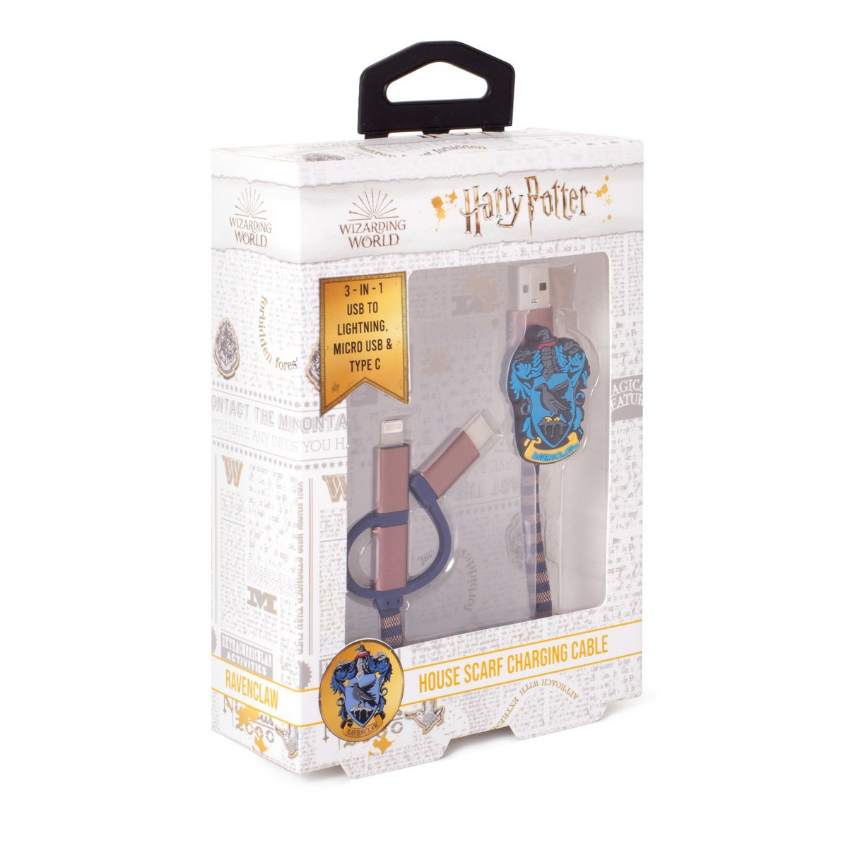 Harry Potter - Ravenclaw 3in1-Ladekabel Scarf-Cable (Lightning/Micro/USB-C)