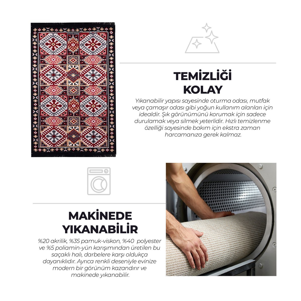 BiggHome Rug - 80*150 cm, Machine Washable, Durable, Modern Pattern for Living Room, SA25EU , 31.5 x 59.06 inches , 3.21 lbs.